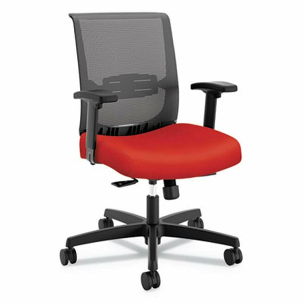 Seatsolutions Convergence Task Chair Red & Black - Adjustable Arms Lumbar Support Breathable Mesh Back SE3205495